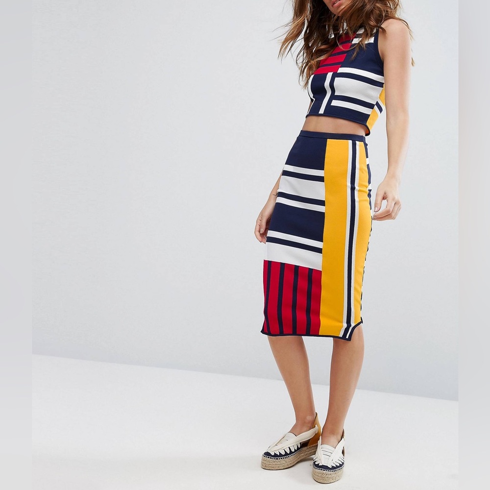 Tommy Hilfiger Multicolor Striped Skirt Set